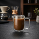 Double Wall Glass Coffee Mug – Heat Resistant Borosilicate Latte Cup, Clear Minimalist Drinkware