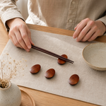Wooden Chopstick Rest Set – Bamboo Utensil Holder Japanese Table Decor, Set of 5
