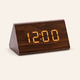 Wood LED Digital Alarm Clock – Triangle Desk Clock, Voice Activated, USB Powered