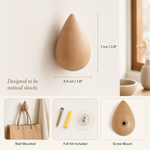 Wooden Drop Wall Hook – Minimalist Wood Wall Hanger for Entryway, Hallway, Bathroom