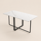 Modern Dining Table – Minimalist Rectangular Kitchen Table with Metal Frame for Small Apartments