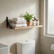 Wall Mounted Shelf with Brackets - Floating Wood Display for Living Room, Bedroom & Decor