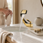 Basin Faucet Deck Mounted – Single Hole Hot Cold Brass Mixer Tap for Bathroom Sink