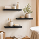 Solid Wood Floating Wall Shelf – Bracket Mount Storage Display Living Room Bedroom