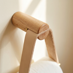 Toilet Paper Holder – Wall Mounted Wood Leather Brass Bathroom Organizer Minimalist Rustic Decor