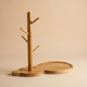 Bamboo Tree Branch Key Hanger with Storage Tray – Nordic Desktop Organizer Decor