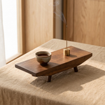 Wood Display Riser Tray – Raised Footed Stand for Tea Table, Desk, Entryway Decor