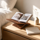 Wood Book Display Stand – Hands-Free Reading Holder for Books, Tablets, Cookbooks