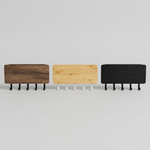 Wall Mounted Bamboo Key Hanger – Entryway Organizer with Storage Slot, Minimalist Wall Hook Rack