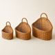 Woven Rattan Wall Basket – Hanging Fruit Storage for Kitchen Garden Home Decor