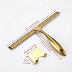 Gold Stainless Steel Shower Squeegee – Modern Silicone Water Wiper for Bathroom Glass Surfaces