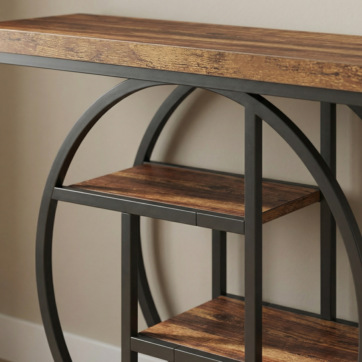 Wood Top & Industrial Steel Frame