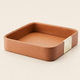 Leather Valet Tray with Gold Accents – Desk Organizer Key Tray Catchall Tray