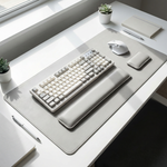 Leather Desk Mat with Wrist Rest – Waterproof, Keyboard Mouse Support, Office & Gaming Setup