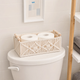 Macrame Storage Basket with Wood Handles – Woven Organizer for Bathroom Living Room