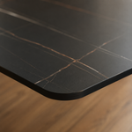 Modern Dining Table – Minimalist Rectangular Kitchen Table with Metal Frame for Small Apartments