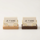 Business Card Holder – Wood and Metal Stand for Office Desk, Name Cards, Affirmation Display