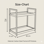 2 Tier Countertop Organizer Rack – Steel Storage Shelf for Bathroom, Kitchen Spices & Toiletries