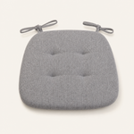 Linen Chair Cushion – Tufted Tie-On Seat Pad for Dining Chairs, Breathable