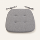 Linen Chair Cushion – Tufted Tie-On Seat Pad for Dining Chairs, Breathable