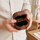 Oval Walnut Ring Box – Solid Wood Jewelry Case for Proposal, Wedding, Gift Giving
