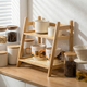 Bamboo Countertop Organizer – 2 Tier Rattan Shelf for Kitchen, Coffee Bar & Bathroom Counter Storage