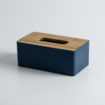Bamboo Lid Tissue Box Cover – Modern Tissue Holder for Bathroom, Vanity, Living Room & Desk