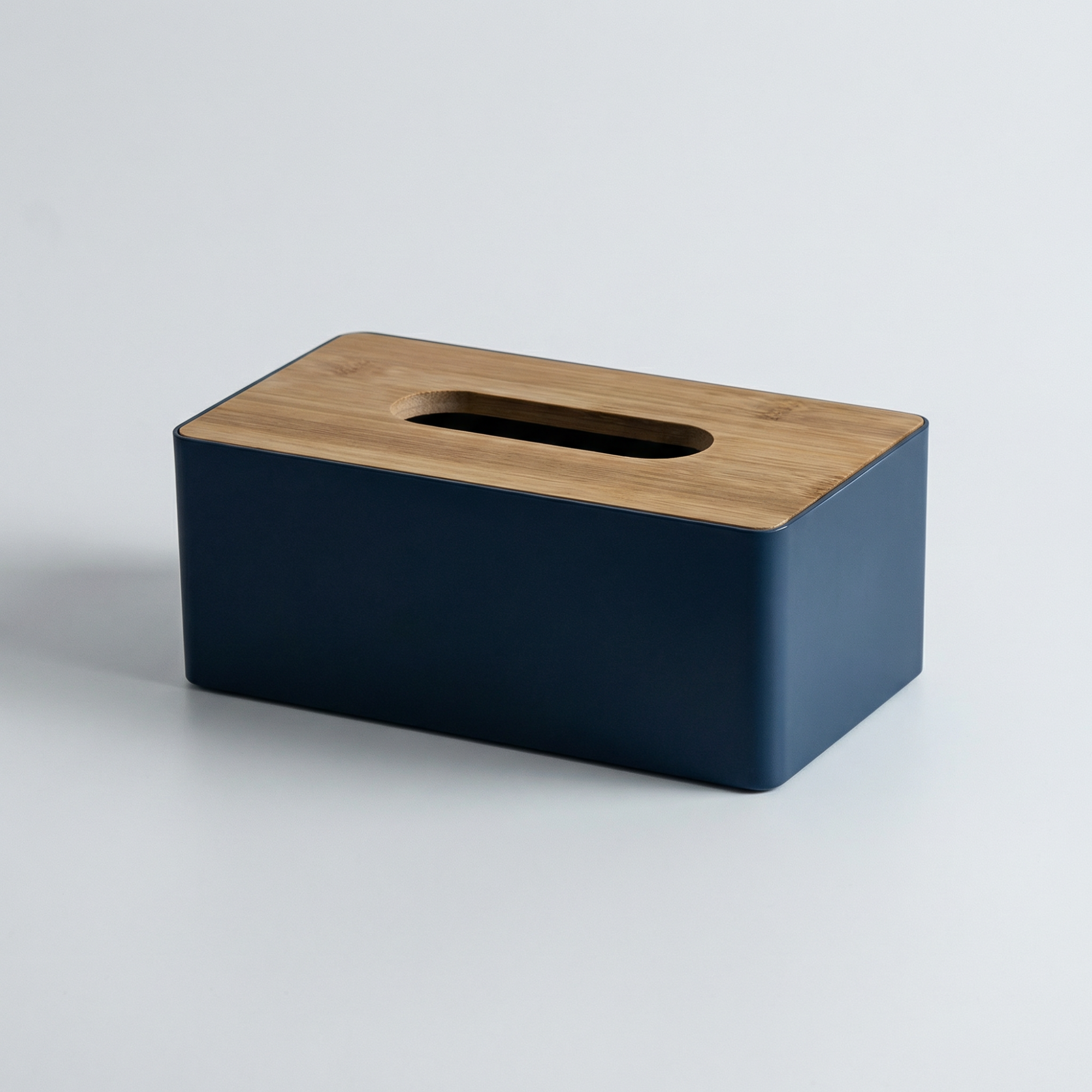 Bamboo Lid Tissue Box Cover – Modern Tissue Holder for Bathroom, Vanity, Living Room & Desk