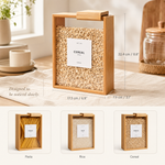 Bamboo Food Storage Canister – Pantry Organizer with Clear Window, Kitchen Container