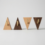Modern Wooden Wall Hook – Self Adhesive Storage Hook with Angled Brass Peg for Home
