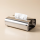 Stainless Steel Tissue Box – Sculptural Dispenser for Living Room Bedroom Desktop
