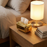 Luxury Electroplated Gold Tissue Box Cover – Modern Tissue Holder for Home & Office