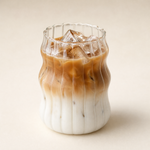Wavy Glass Tumbler Set – Borosilicate Coffee Cup Iced Drink Home Bar Decor