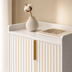 Shoe Cabinet with Doors – 5-Tier Storage, Gold Accents, Hallway Bedroom Living Room