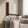 Wall Mounted Clothes Drying Rack – Collapsible Wood Hanger Organizer for Laundry Room Bedroom