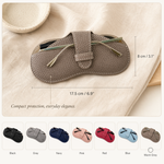 Sunglasses Case Pouch – Sandal Shaped PU Leather Eyewear Bag Portable Glasses Protector