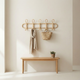 Rattan Wall Hook Rack – Handwoven Natural Storage for Coats, Hats, Bags – Entryway Bedroom Bathroom