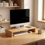 Desktop Monitor Riser with Under-Shelf Storage – Home Office Desk Organizer Stand
