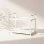 2 Tier Countertop Organizer Rack – Steel Storage Shelf for Bathroom, Kitchen Spices & Toiletries