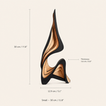 Abstract Wood Sculpture – Layered Minimalist Statue for Shelf, Desk and Living Room Decor