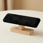 Watch and Bracelet Display Stand – Padded Bar with Wood Base for Dresser Jewellery Storage