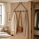 Triangular Door Hook Rack – Over Door Hanger No Drill Coat Hat Bag Organizer