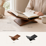 Wood Book Display Stand – Hands-Free Reading Holder for Books, Tablets, Cookbooks