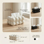 Cloud Design Tissue Box – Sculptural Tissue Dispenser for Coffee Table, Nightstand, Bathroom, Office Decor