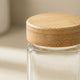 Glass Spice Jar Set with Wooden Bamboo & Rosewood Lids – 120ml with Labels, Kitchen Organisation