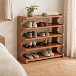 6 Tier Wooden Shoe Rack – Bamboo Entryway Organizer Shelf Space Saving Storage