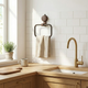 Walnut Towel Ring – No Drill Suction Mount, Rotating Wall Towel Holder for Bathroom & Kitchen