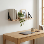 Wall Mounted Shelf with Brackets - Floating Wood Display for Living Room, Bedroom & Decor