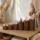 6-Piece Hexagonal Wood Riser Set – Tiered Display Stand for Jewelry and Collectibles