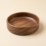 Walnut Wood Bowl – Natural Wooden Salad and Fruit Serving Basin, Minimalist Dining Room Tableware
